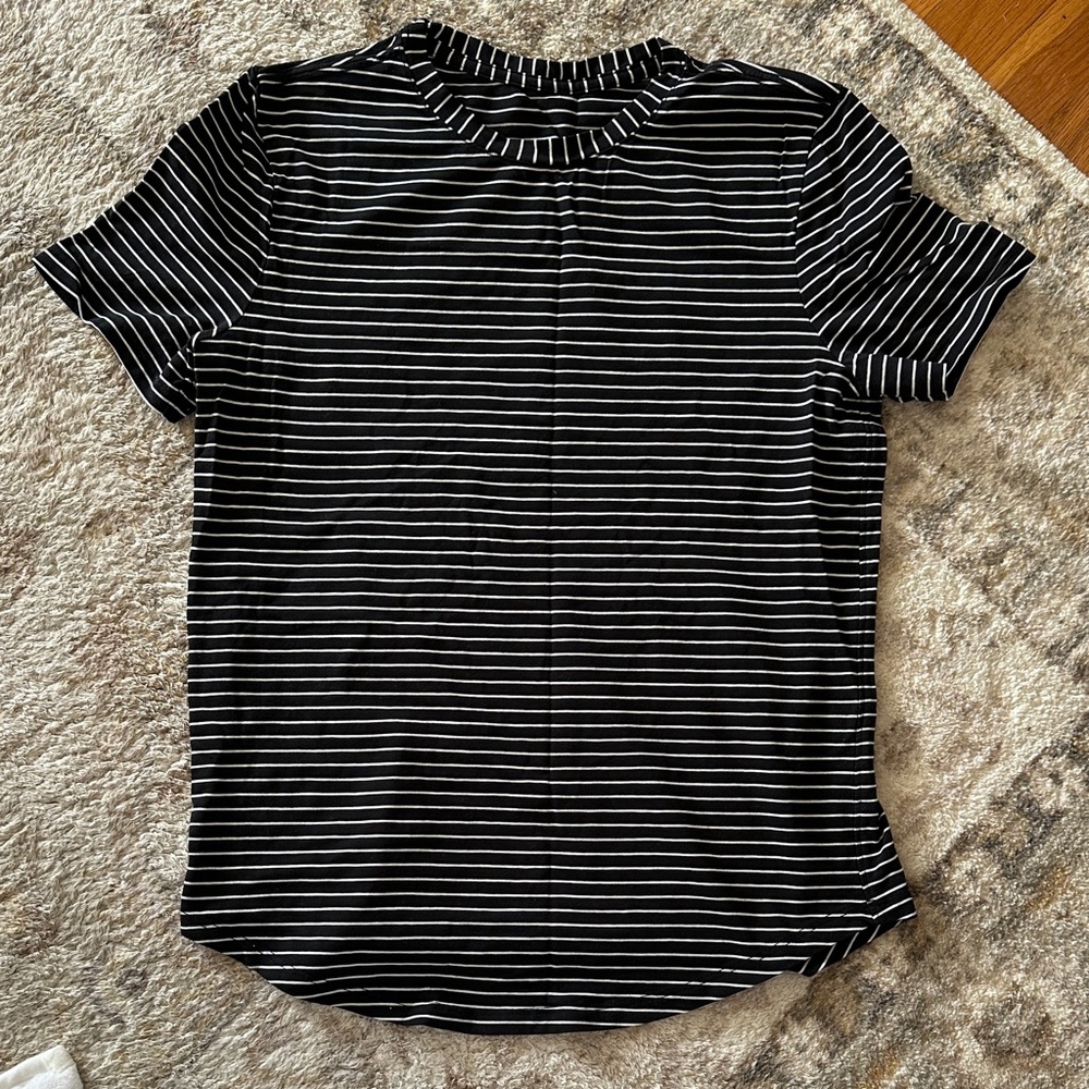 Lululemon Black and White Striped Women's Top size 4